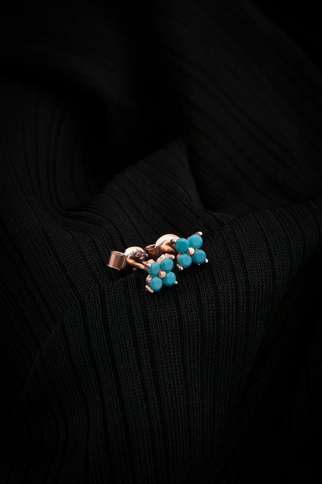 Heliophilia Silver Pendientes de Plata Esterlina 925 Rose